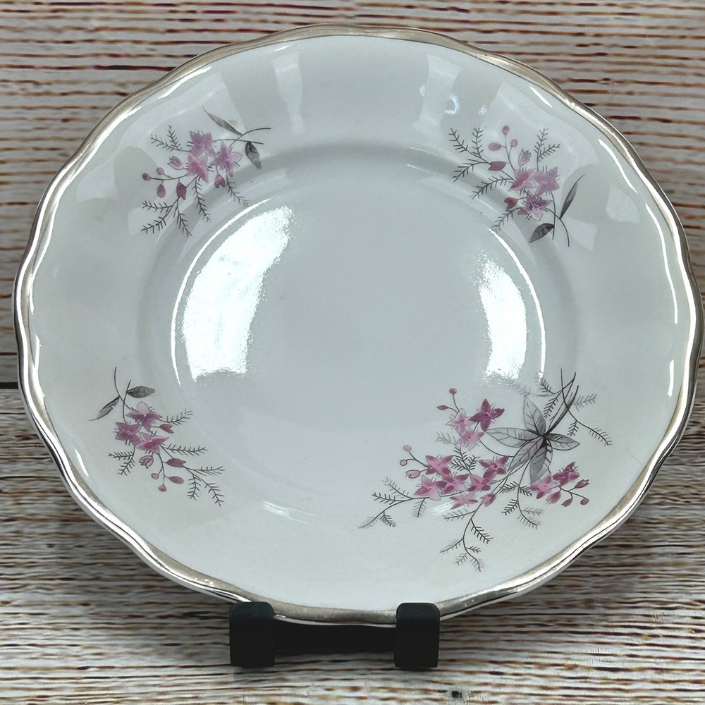 Favolina Karolina Jarolina Porcelain Salad‎ Plate 3879 Floral Silver Scalloped 1